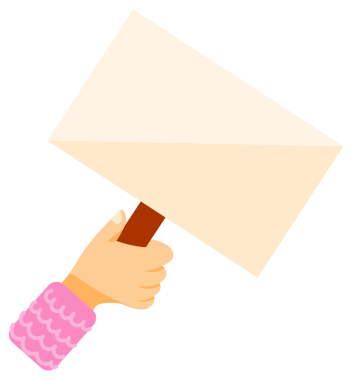 Beyaz arka planda izole edilmiş, ahşap saplı boş afişler tutan eller.