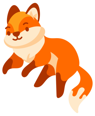 Farklı duygular gösteren bir dizi şirin tilki çizgi film..