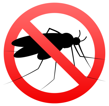 Sivrisinek silueti. Sivrisinekleri, enfeksiyonu ya da hastalığı durdurma işareti var.