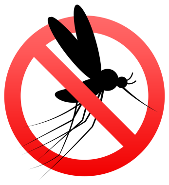 Sivrisinek silueti. Sivrisinekleri, enfeksiyonu ya da hastalığı durdurma işareti var.