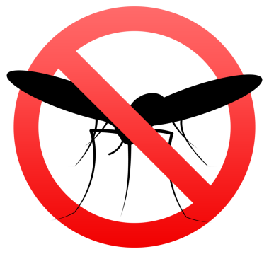 Sivrisinek silueti. Sivrisinekleri, enfeksiyonu ya da hastalığı durdurma işareti var.