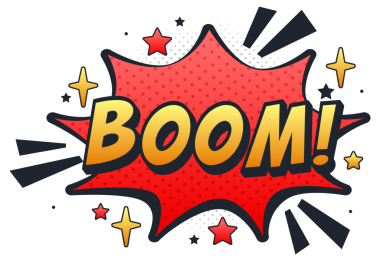 Popüler sanat tarzında patlama içeren çizgi roman patlaması