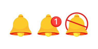 Farklı statüdeki bir uyarı çanı seti, pasif, yeni bir bildirim ile, ve susturuldu