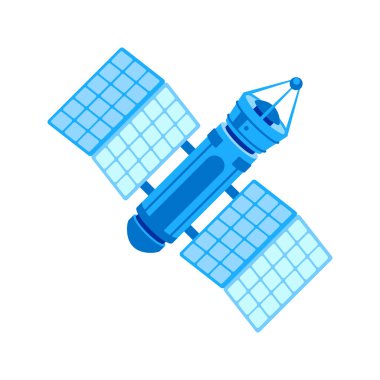 Dünya yörüngesindeki uzay uydusu güneş panelleri ile veri topluyor