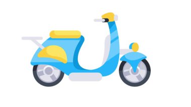 Mavi scooter beyaz ve yeşil ekran arka planında izole edildi