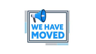 Megafon ve metne sahip animasyon pankartı beyaz ve yeşil ekran arka planında izole edilmiş olarak hareket ettirdik