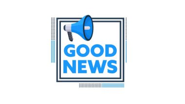 Megafonla yapılan animasyon iyi haber duyurusu, olumlu mesajları paylaşmak için ideal.