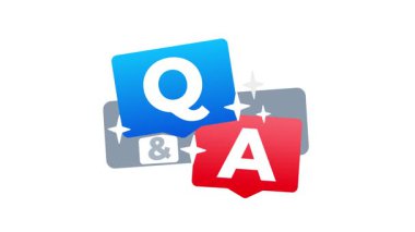 Beyaz ve yeşil ekran arkaplanı üzerine soru ve cevap animasyonu, sosyal medya ve eğitim içeriği için mükemmel