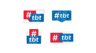 TBT hashtag canlandırması beyaz ve krom anahtar arkaplanda görünüp kayboluyor