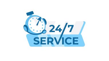 247 servis için animasyon logosu, web siteleri ve sunumlar için ideal