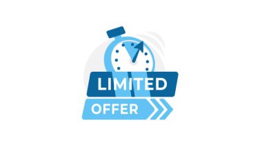 Animasyon sınırlı teklif pankartı kronometreyle, ticaret ve pazarlama kampanyaları için ideal