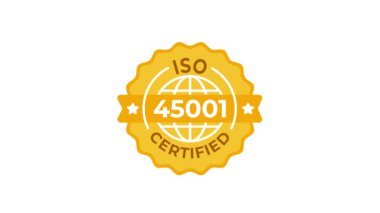 ISO 45001 de dahil olmak üzere, beyaz ve yeşil ekran arkaplanlarında ISO sertifikalarının canlandırılmış simgeleri