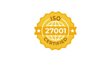 ISO 27001 de dahil olmak üzere ISO sertifikalarının canlandırılmış simgeleri kurumsal videolar için kullanışlıdır