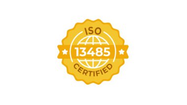 ISO 13485 de dahil olmak üzere ISO sertifikalarının canlandırılmış simgeleri, projelere kolay entegrasyon için beyaz ve yeşil ekran arkaplanlarında