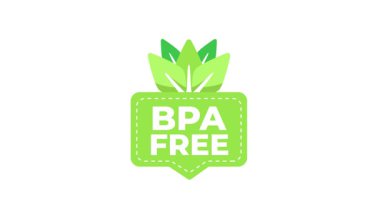 Yeşil BPA ücretsiz animasyon logosu, sağlıklı ve çevre dostu ürünlerin tanıtımı için kullanışlı