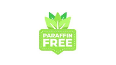 Beyaz ve Mavi Arkaplanda Yeşil Yapraklı Parafin Serbest Animasyon Logosu