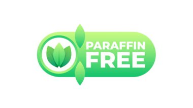 Yeşil yapraklı parafinsiz logo animasyonu, parafin içermeyen ürünler için idealdir