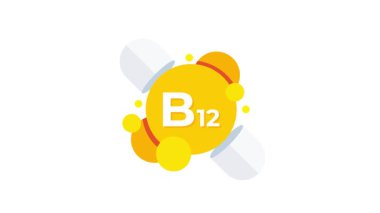 B12 vitamini, siyanokobalamin, kimyasal formül, beyaz ve yeşil ekranda tıbbi geçmiş