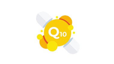 Koenzim Q10 ek animasyon beyaz ve yeşil ekran arka planı, sağlık ve sağlık videoları için idealdir