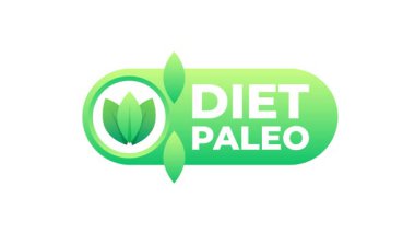 Animasyon paleo diyet logosu, sağlıklı beslenme alışkanlıklarını desteklemek için ideal.