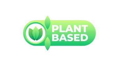 Bitki temelli ürün animasyon simgesi vejetaryen veya vejetaryen reklamlar ve reklamlar için idealdir