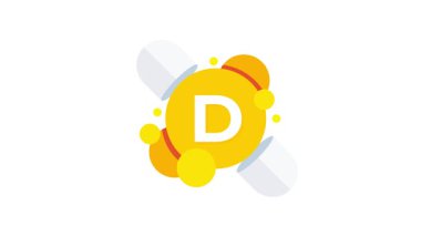 D vitamini beslenme takviyeleri için animasyon logosu, ilaç ve sağlık videoları için ideal