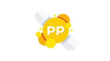PP logo canlandırması beyaz ve yeşil ekran arka planında izole edildi
