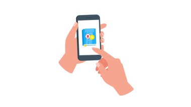 Beyaz ve yeşil ekran arkaplanı olan akıllı telefondan kayan ellerin animasyonu