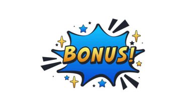 Beyaz ve yeşil ekran arkaplanı üzerine çizgi roman bulutu gibi görünen bonus mesaj