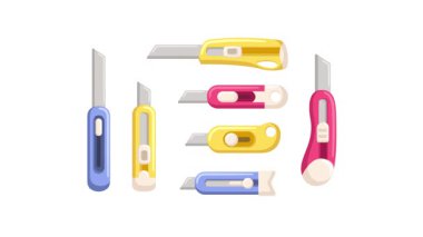 Kullanım bıçakları beyaz ve krom anahtar arka planda izole