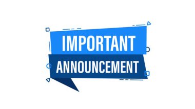 Animasyon pankartları ve beyaz ve yeşil ekranlarda izole edilmiş önemli duyurular