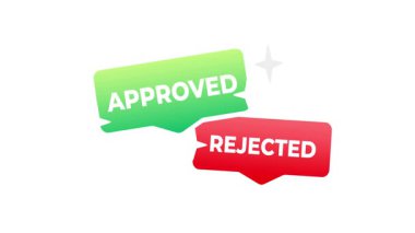 Mavi ve Beyaz Arkaplanlı Onaylanmış ve Reddedilmiş Konuşma Baloncukları