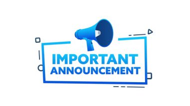 Önemli duyuru metni ve kolay entegrasyon için yeşil ekran seçeneklerine sahip animasyon megafonu