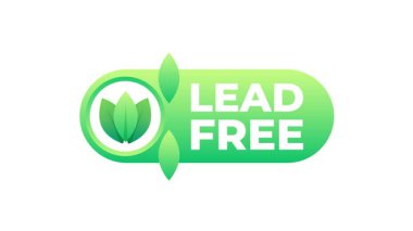 Beyaz ve mavi arkaplanda izole edilmiş yeşil yapraklı animasyonsuz kurşunsuz logo