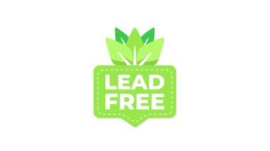 Beyaz ve mavi arkaplanda yaprakları olan yeşil kurşunsuz rozet animasyonu