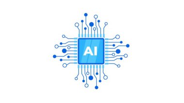 Beyaz arkaplan ve yeşil ekran arkaplan üzerindeki yapay zeka işlemci çipinin canlandırması