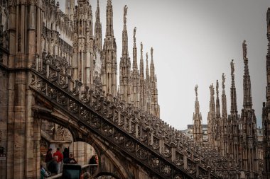 Milano 'nun güzel katedrali, Lombardy, İtalya. 