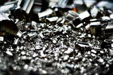 Arka plan olarak doğal pirit parçası. 