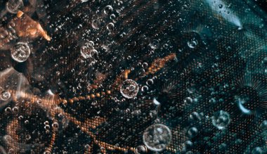 Kabarcıklı koyu soyut arkaplan. 