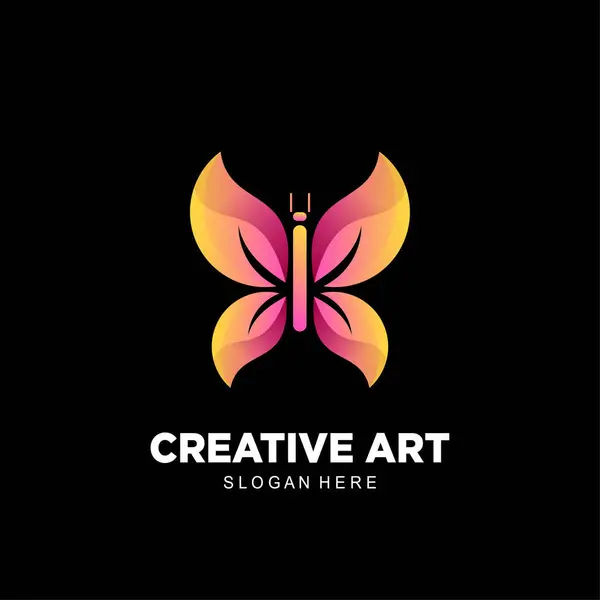 Butterfly Logo Kuvake Värikäs Kaltevuus Suunnittelu — vektorikuva