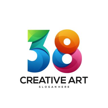 38 logo gradyan renkli tasarım