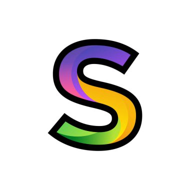 S harfi logo tasarımı renkli gradyan