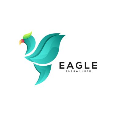 Logo illüstrasyon kartalı renkli gradyan