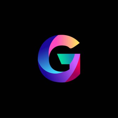 G Harfi logo tasarımı renkli gradyan