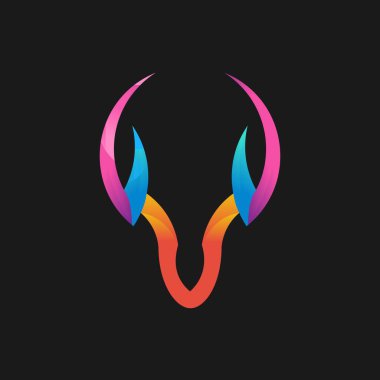 çizgi geyik renkli gradyan tasarımı