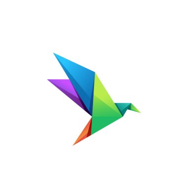 Origami logosu renkli gradyan tasarımı basit
