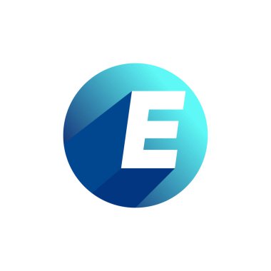 E harfi logo tasarımı gradyan rengi