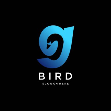 G kuş harfi tasarımı renkli gradyan