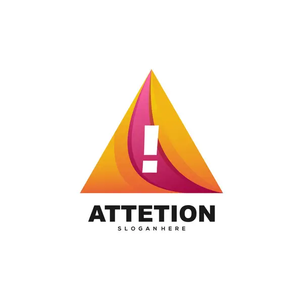 Attention Logo Colorful Gradient — Stock Vector