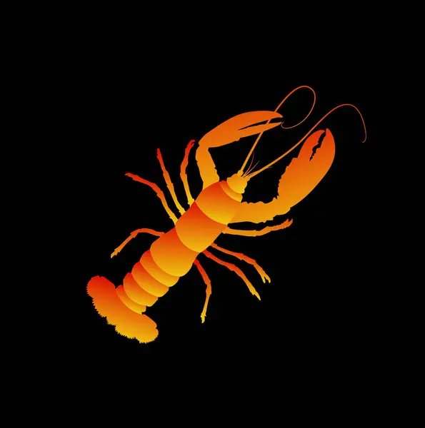 Shrimp Design Logo Colorful Gradient Style — Stock Vector